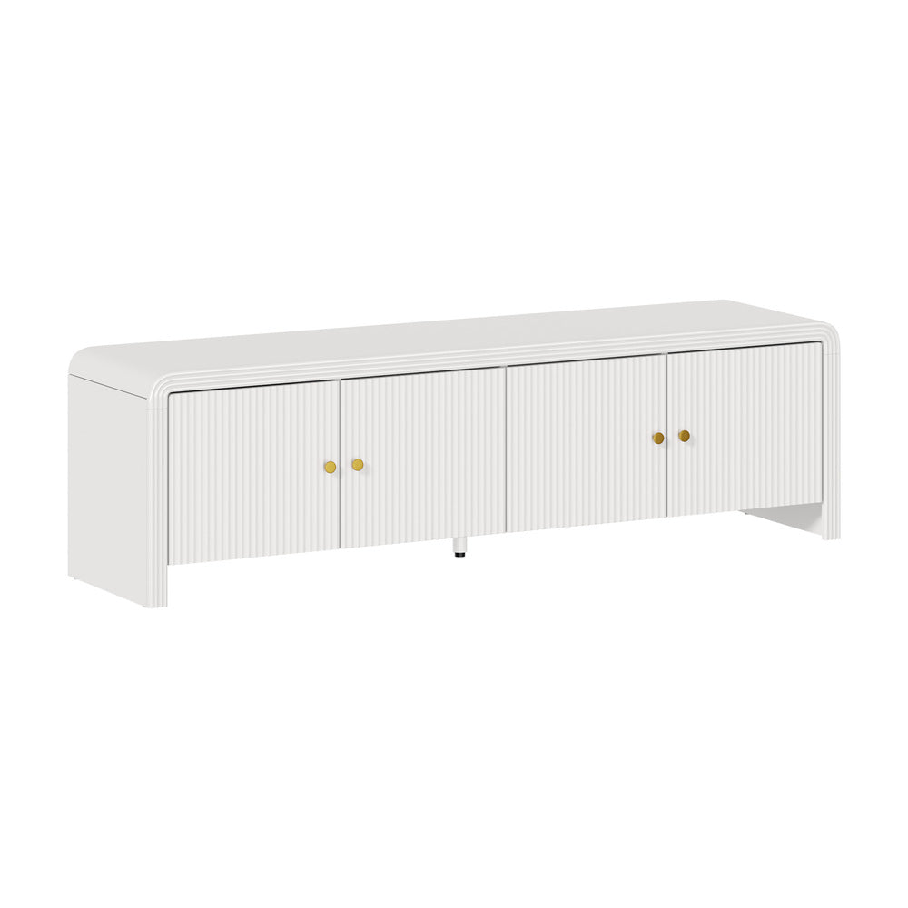 Oikiture TV Cabinet Entertainment Unit Stand 160cm Fluted Doors-Entertainment Unit-PEROZ Accessories