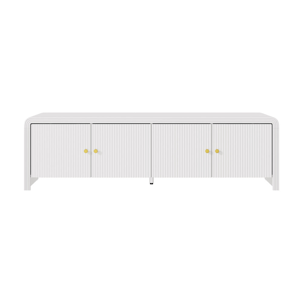 Oikiture TV Cabinet Entertainment Unit Stand 160cm Fluted Doors-Entertainment Unit-PEROZ Accessories
