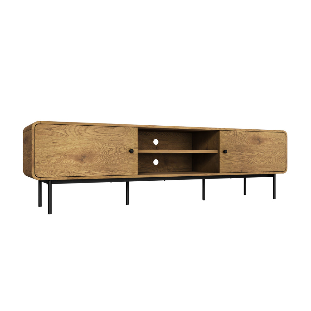 Oikiture TV Cabinet Entertainment Unit Stand 180cm Oak-Entertainment Units-PEROZ Accessories
