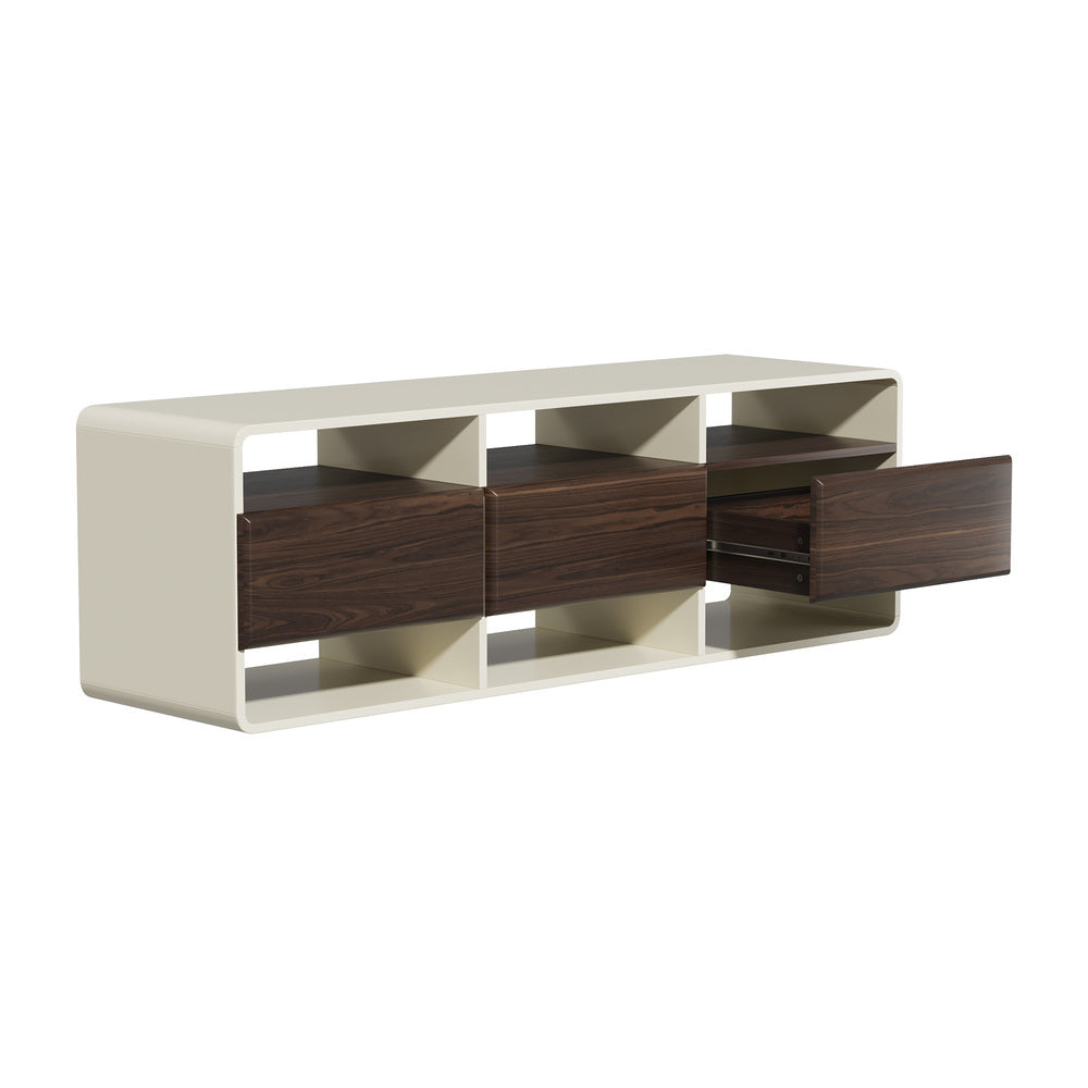 Oikiture TV Cabinet Entertainment Unit Stand 3 Drawers 6 Open Shelves 140cm-Entertainment Unit-PEROZ Accessories