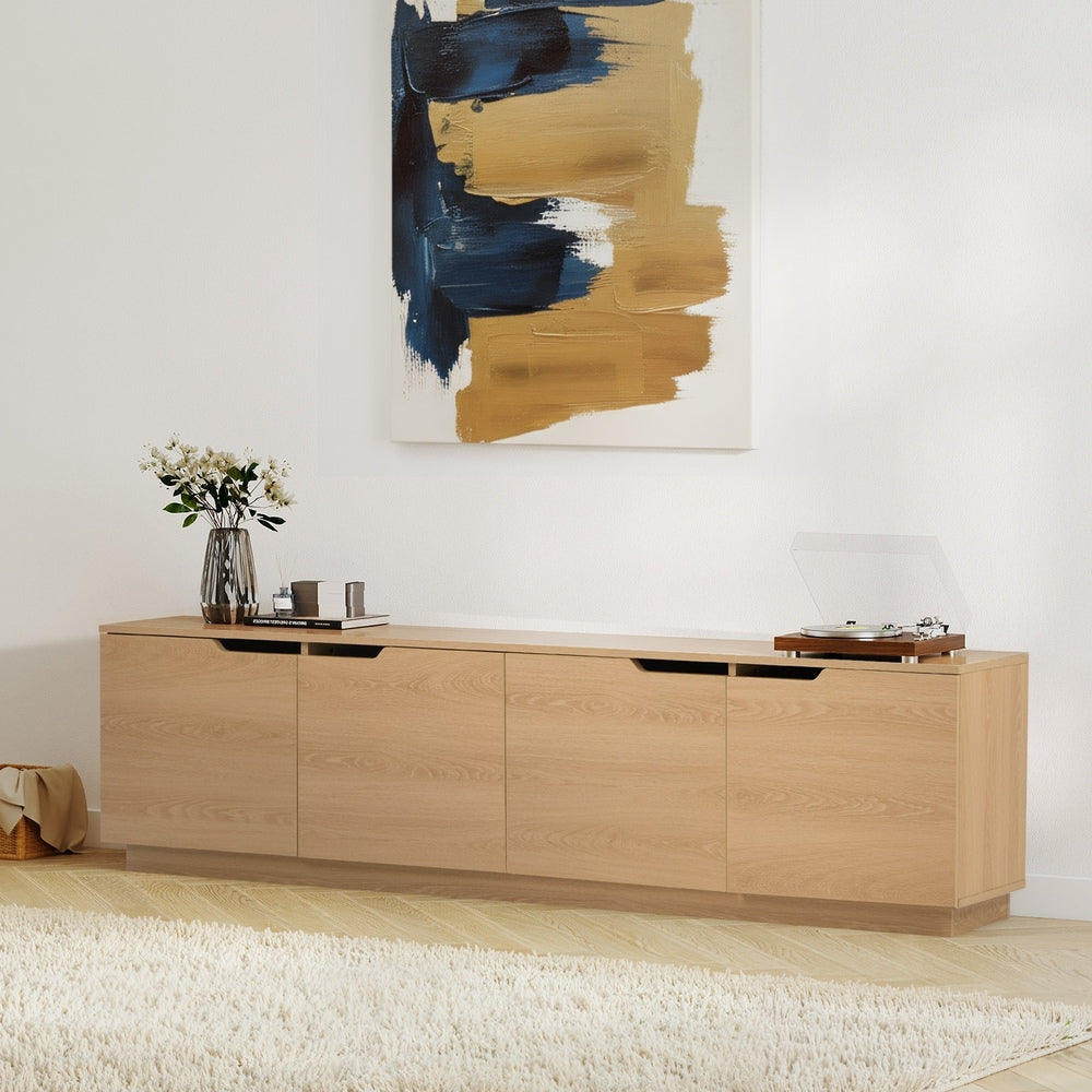 Oikiture TV Cabinet Entertainment Unit Wooden Storage Shelf 180cm-Entertainment Unit-PEROZ Accessories