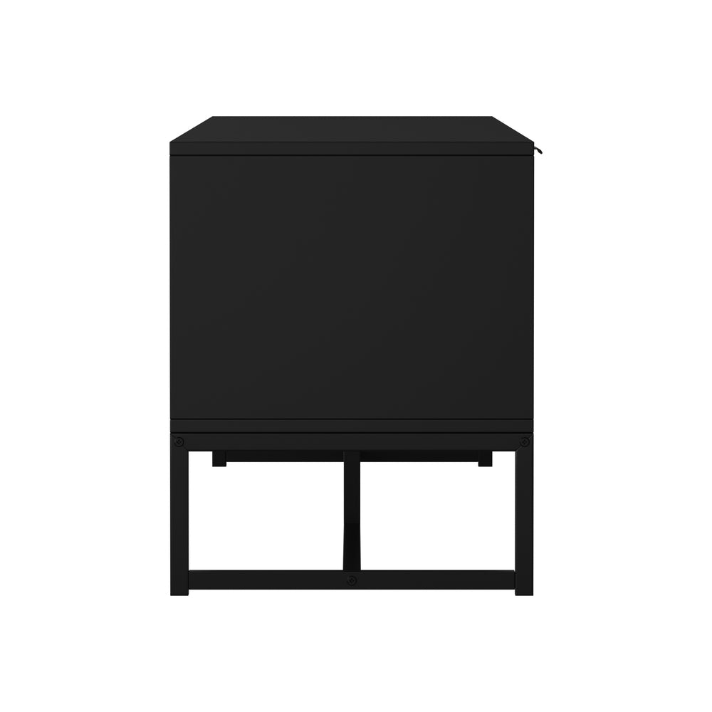 Oikiture TV Stand Cabinet Entertainment Unit 180cm Black & Natural-Entertainment Unit-PEROZ Accessories