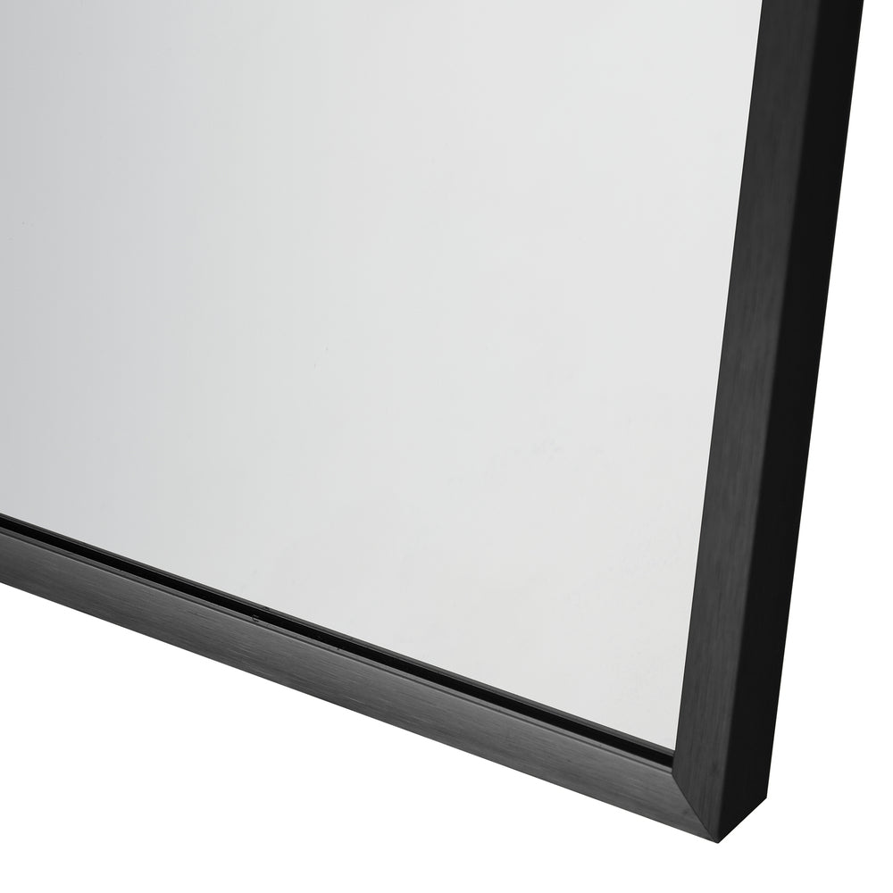 Oikiture Wall Mirror 86x50cm Arched Black-Wall Mirror-PEROZ Accessories