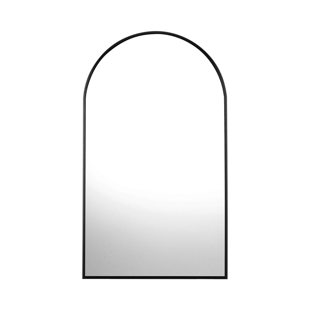 Oikiture Wall Mirror 86x50cm Arched Black-Wall Mirror-PEROZ Accessories