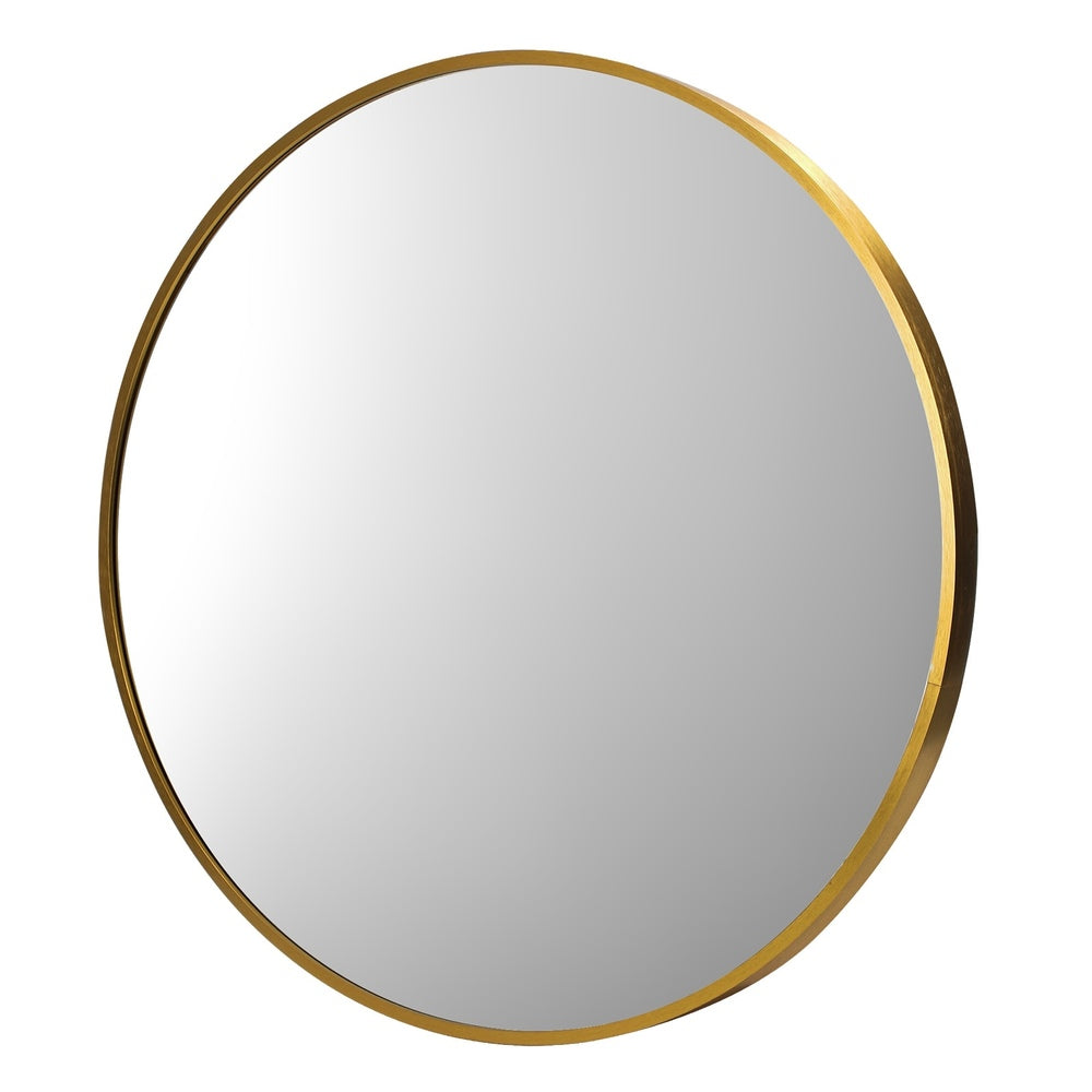 Oikiture Wall Mirror Round 80cm Gold-Wall Mirror-PEROZ Accessories