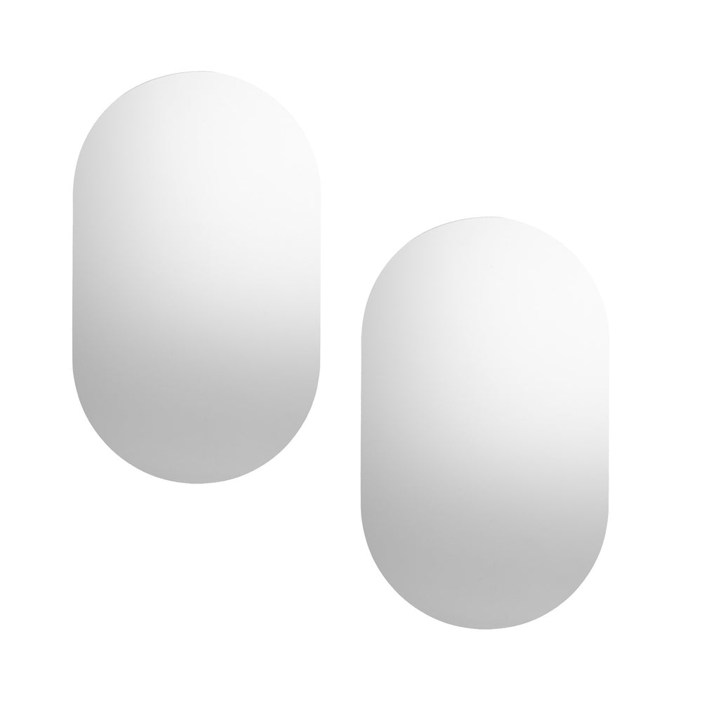Oikiture Wall Mirrors Oval Frameless Mirror 84x50cm Set of 2-Wall Mirror-PEROZ Accessories