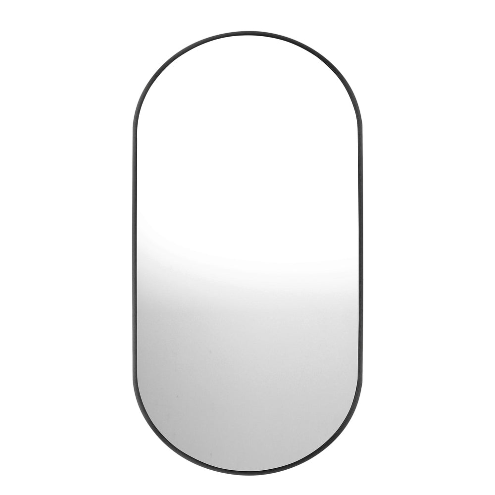 Oikiture Wall Mirrors Oval Mirror Black 84x50cm Set of 2-Wall Mirror-PEROZ Accessories
