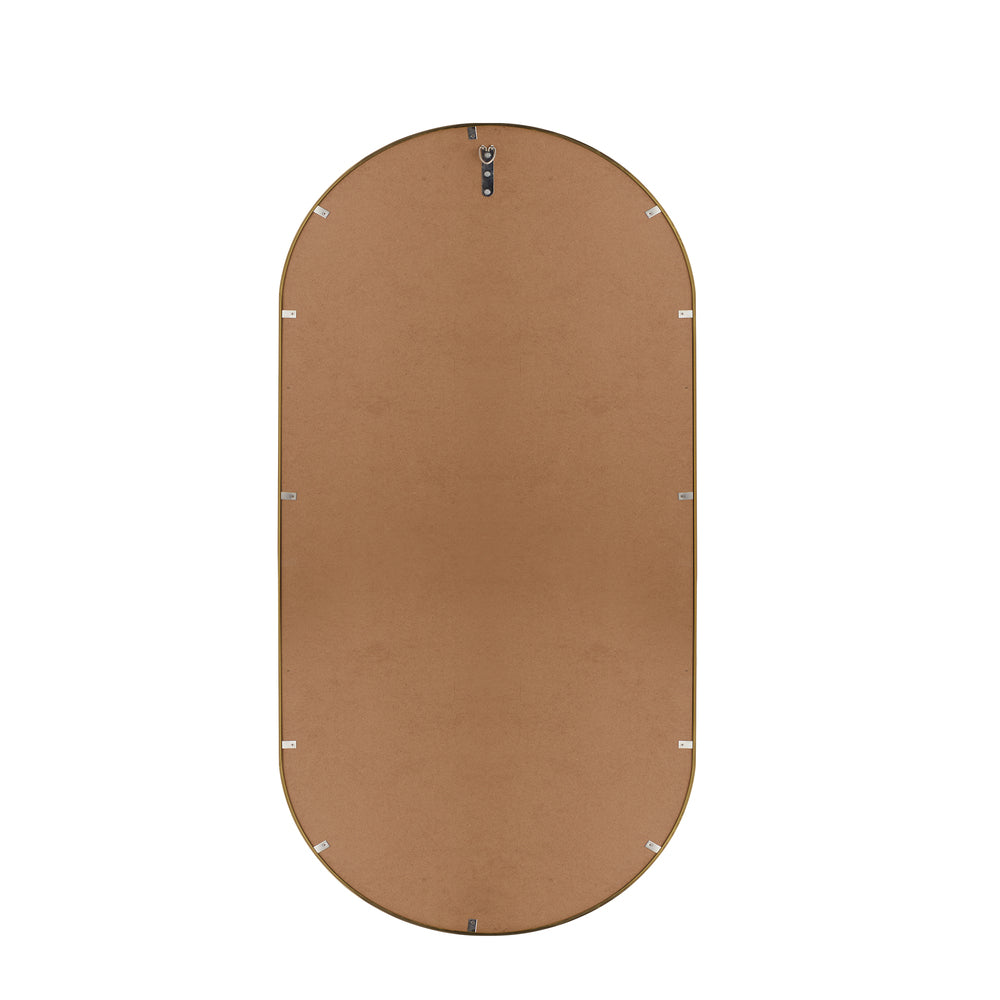 Oikiture Wall Mirrors Oval Mirror Gold 84x50cm Set of 2-Wall Mirror-PEROZ Accessories