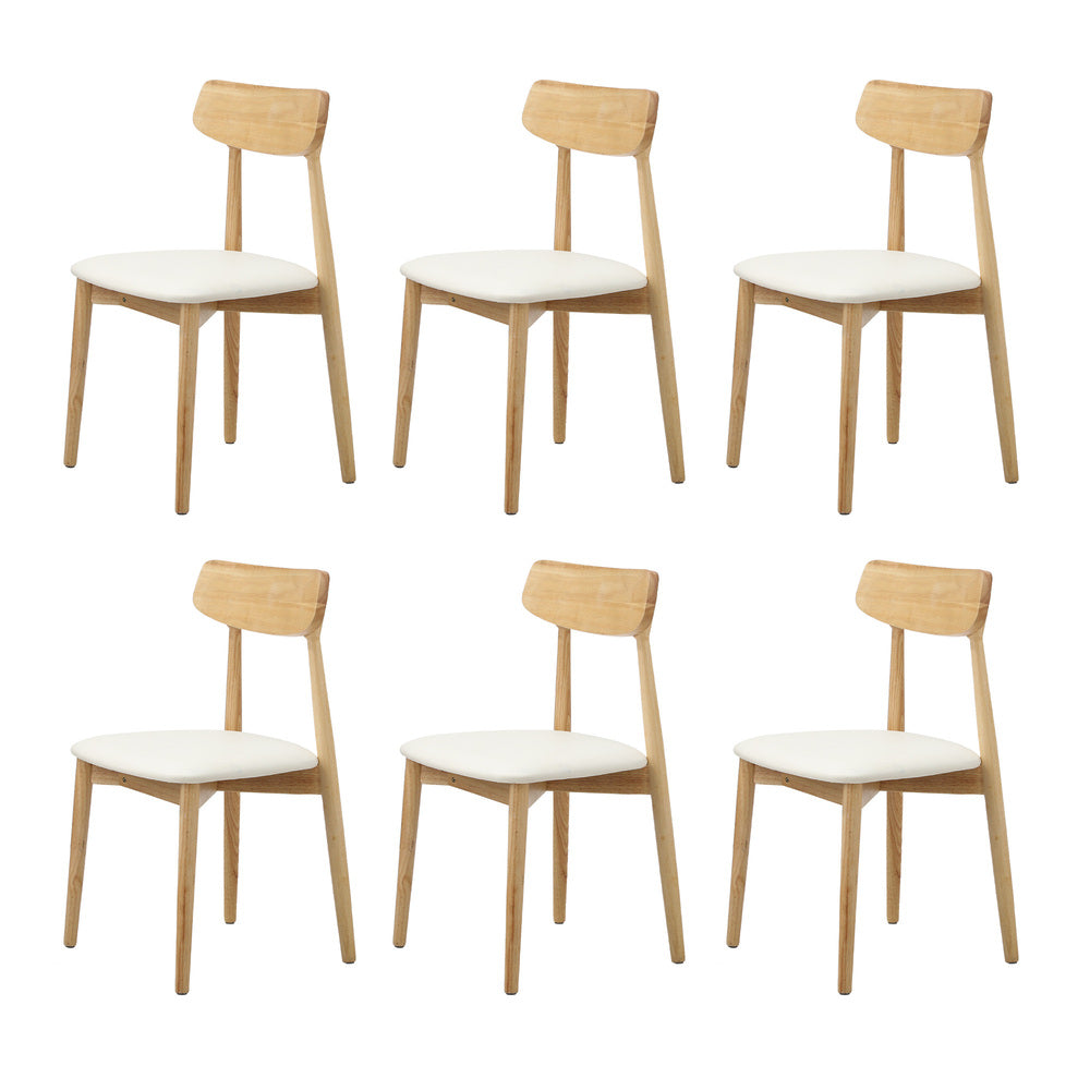 Oikiture Wooden 6-Seater Dining Table and Chairs Set-Dining Set-PEROZ Accessories