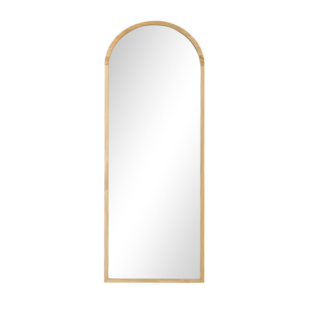 Oikiture Wooden Full Length Mirror 180x70cm Arched Floor Mirrors-Full Length Mirror-PEROZ Accessories