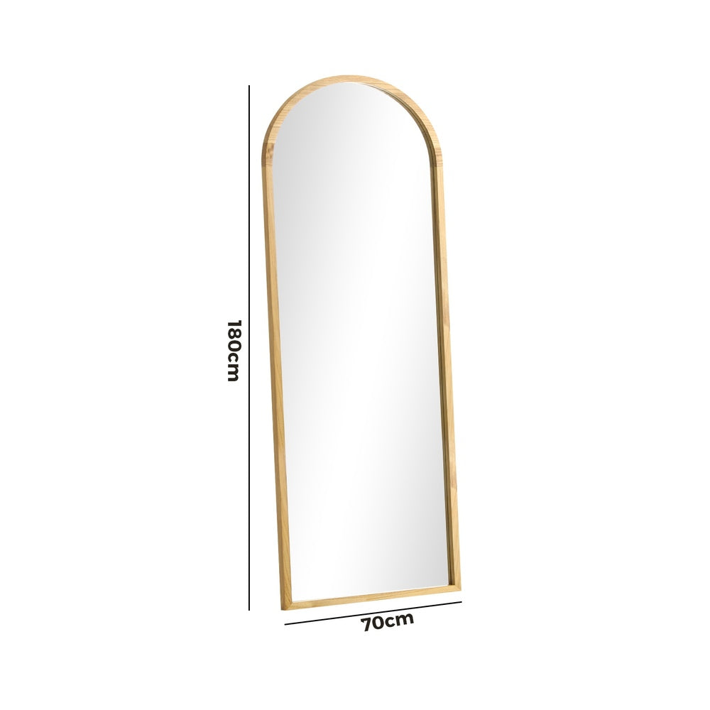 Oikiture Wooden Full Length Mirror 180x70cm Wavy Floor Mirrors-Full Length Mirror-PEROZ Accessories