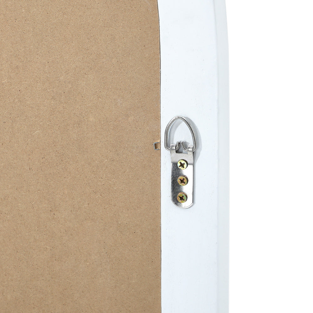 Oikiture Wooden Window Mirror Arched Wall Mirrors 130x70cm White-Window Mirror-PEROZ Accessories