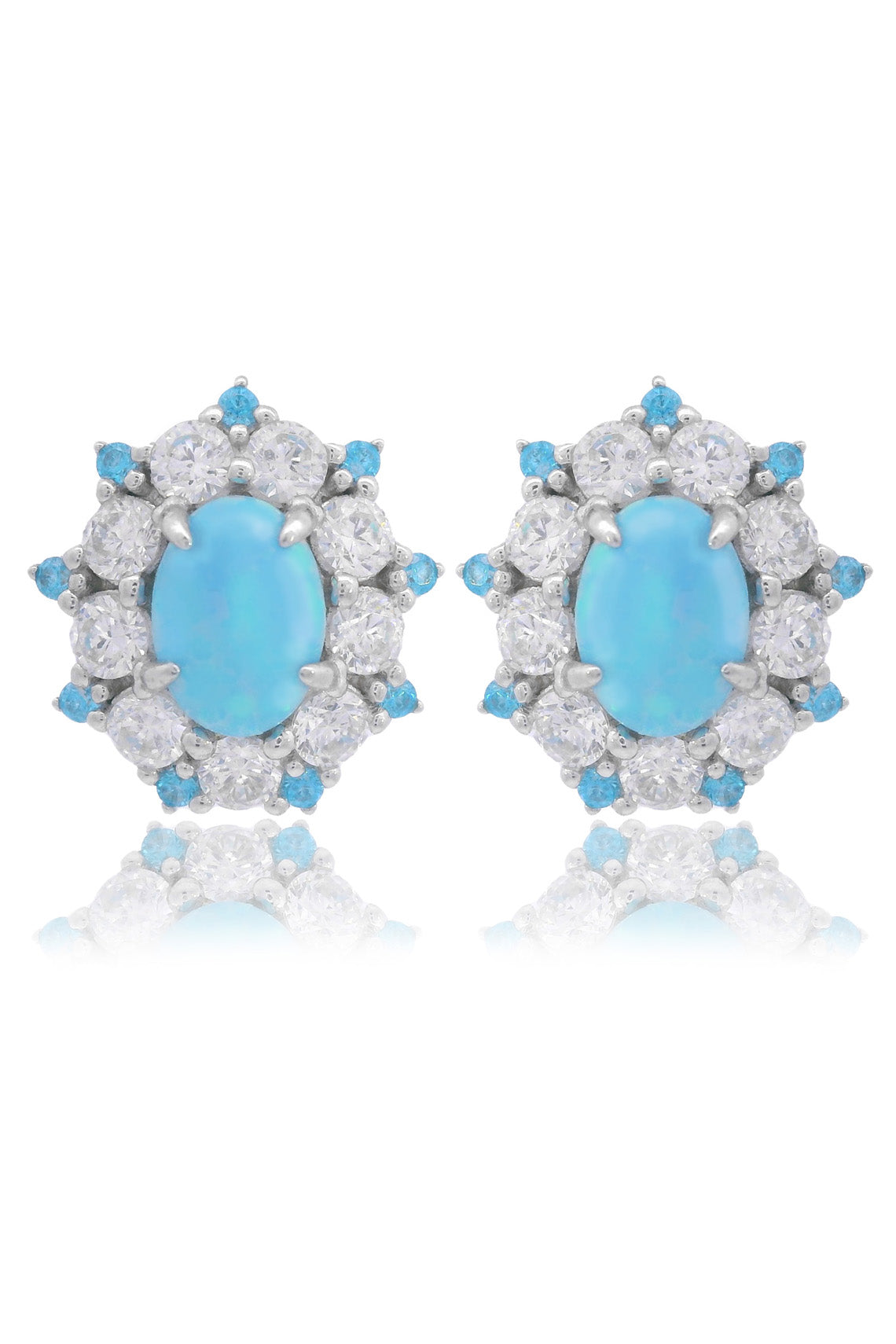 OPAL GLOW BARANGAROO BLUE CREATED OPAL EARRINGS-PEROZ Accessories