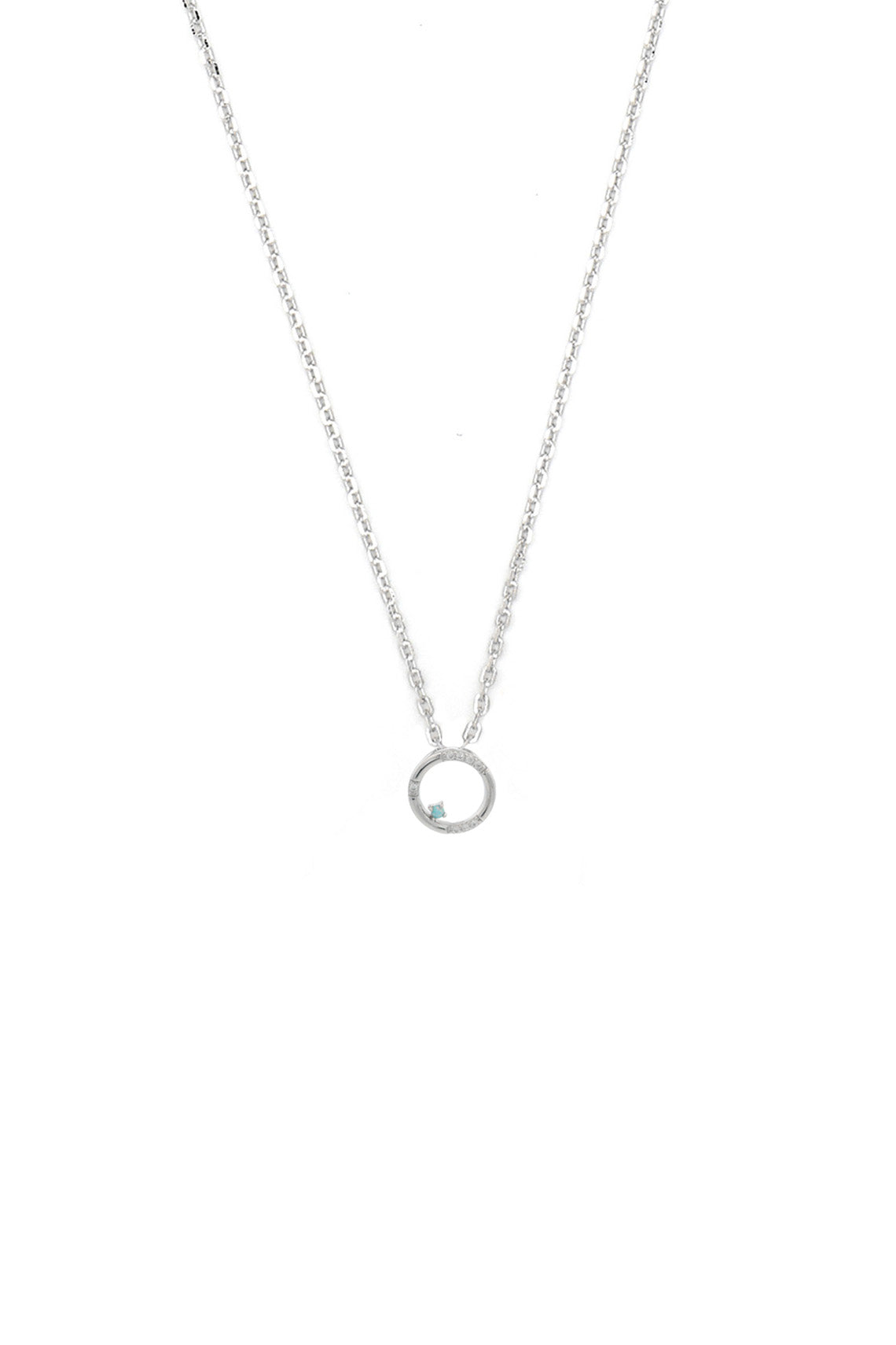 OPAL GLOW BLUE CREATED OPAL CIRCLE PENDANT SILVER-PEROZ Accessories
