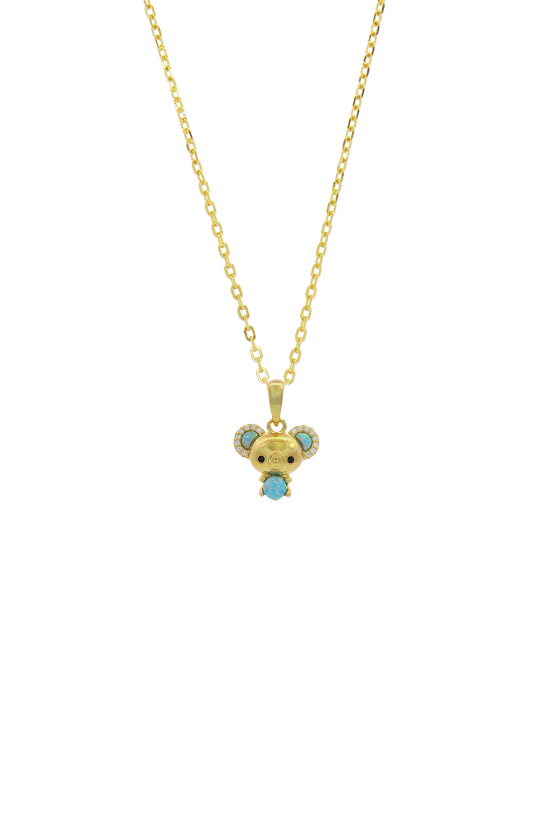 OPAL GLOW BLUE CREATED OPAL KOALA PENDANT GOLD-PEROZ Accessories