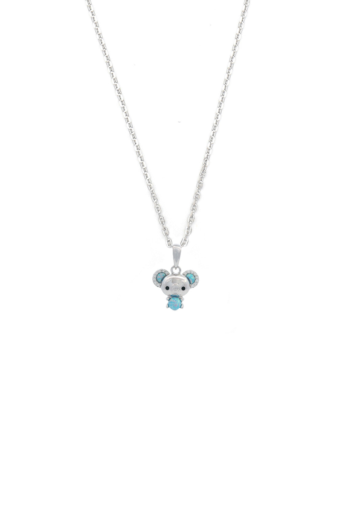 OPAL GLOW BLUE CREATED OPAL KOALA PENDANT SILVER-PEROZ Accessories