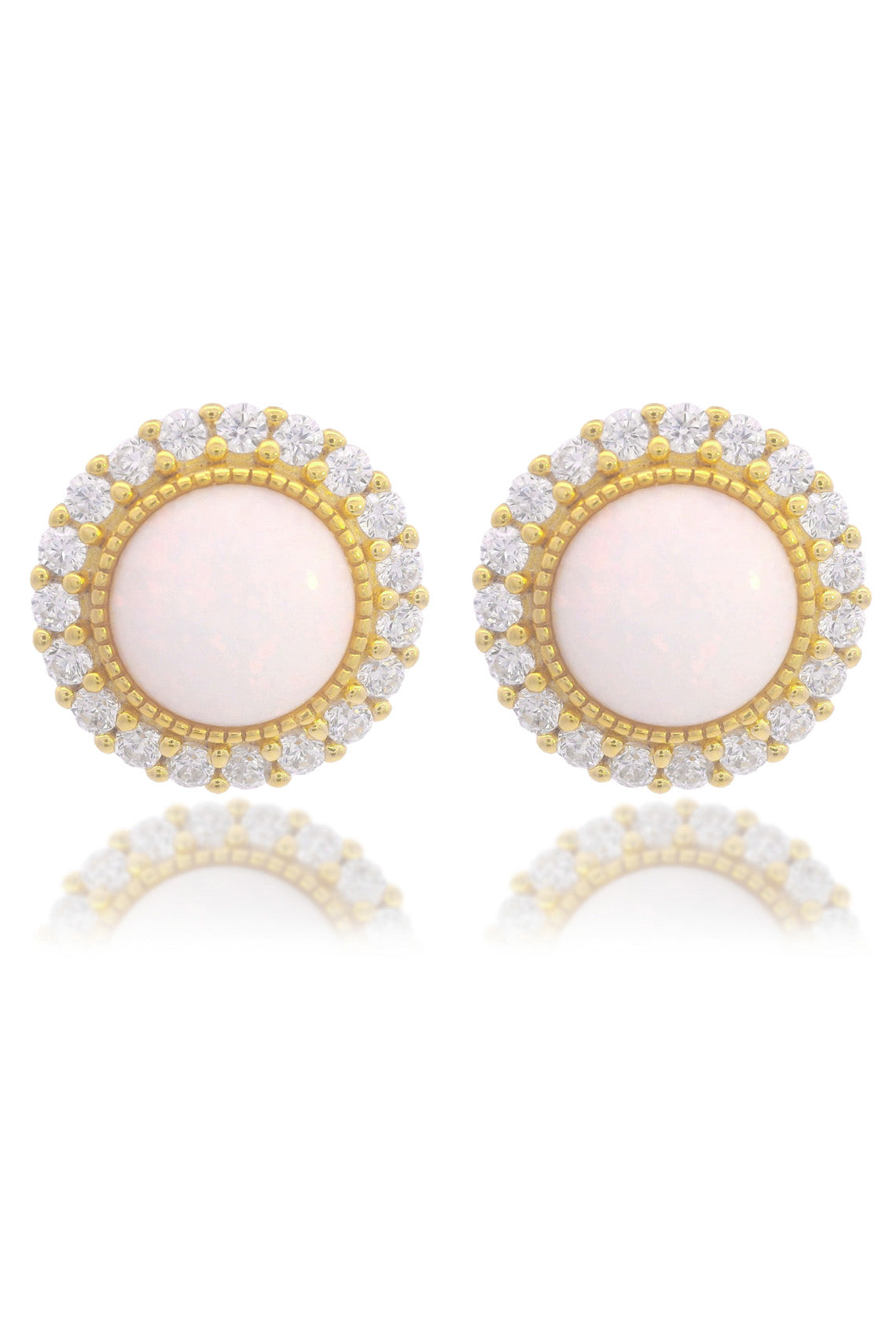 OPAL GLOW MARRINAWI WHITE CREATED OPAL EARRINGS GOLD-PEROZ Accessories