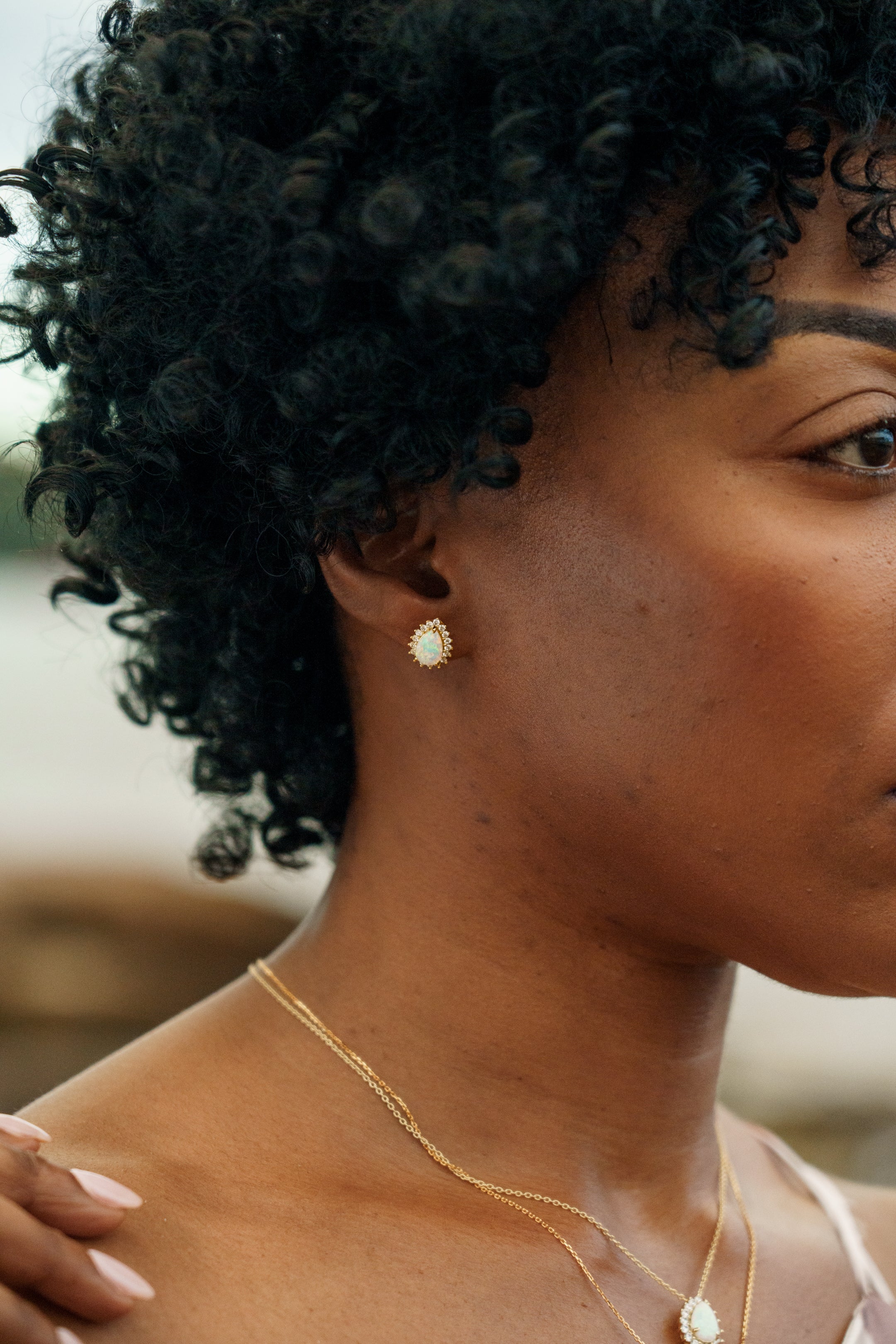 OPAL GLOW ROZELLE WHITE CREATED OPAL EARRINGS GOLD-PEROZ Accessories