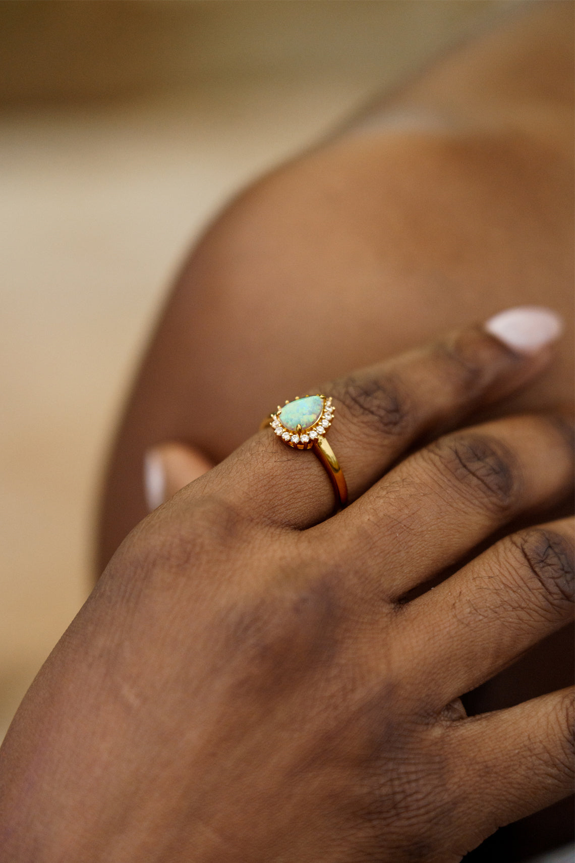 OPAL GLOW ROZELLE WHITE CREATED OPAL RING GOLD-PEROZ Accessories