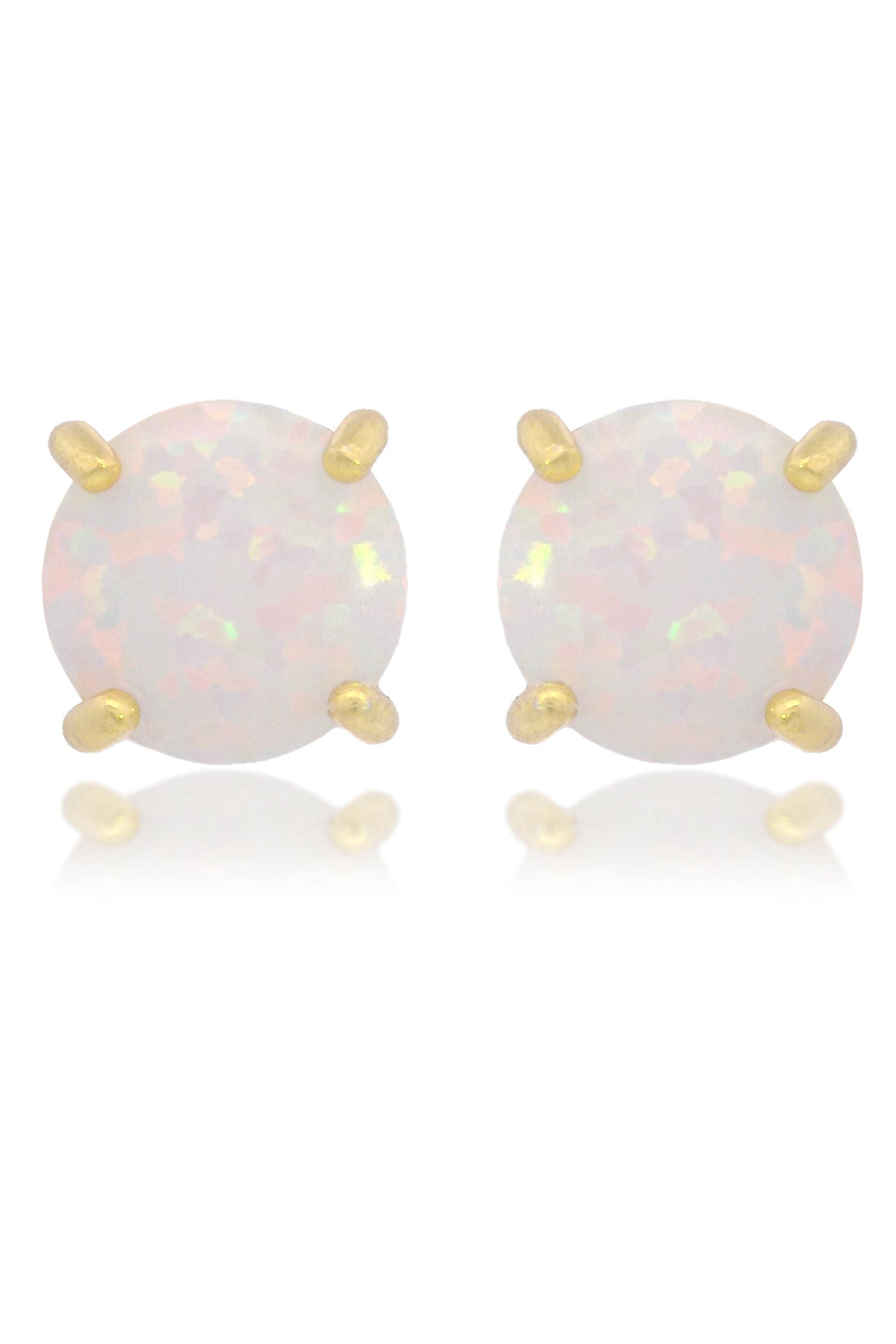 OPAL GLOW WHITE CREATED OPAL STUD EARRINGS GOLD-PEROZ Accessories