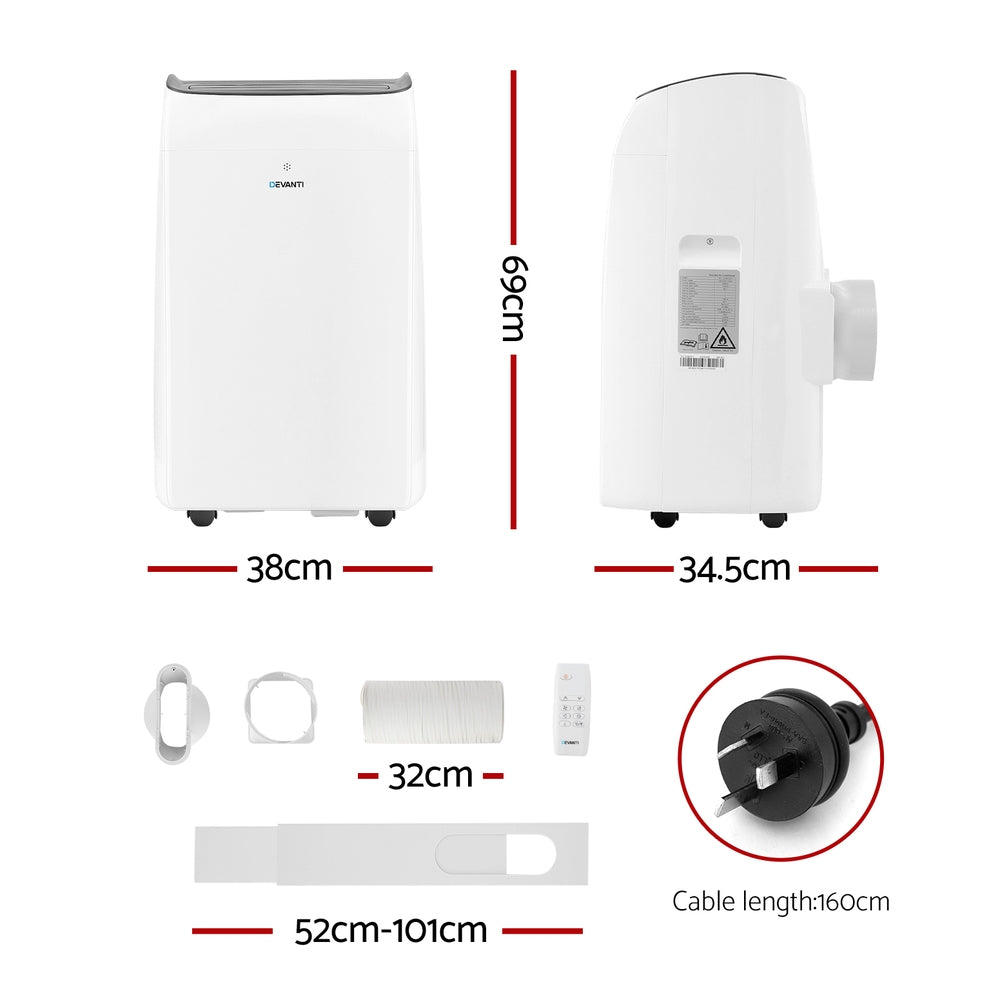 Devanti 12000BTU Portable Air Conditioner-Appliances > Air Conditioners > Air Conditioner Accessories-PEROZ Accessories