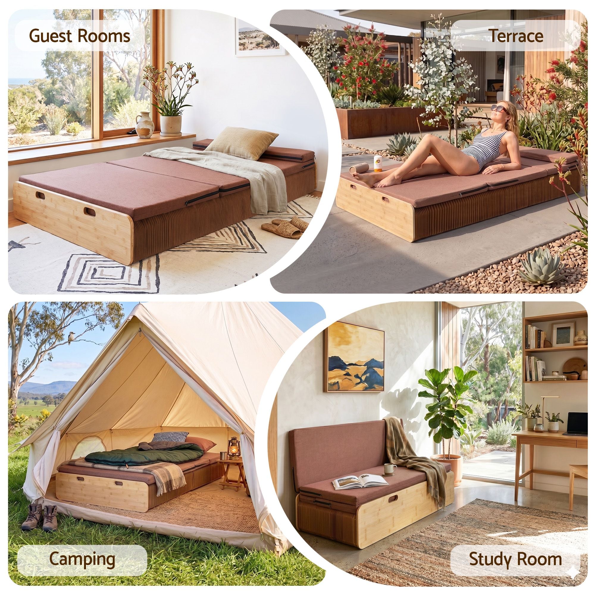 Artiss Folding Kraft Paper Bed Frame with Mattress and Pillow 300kg Capacity 200x120cm-Furniture > Bedroom > Beds & Bed Frames-PEROZ Accessories