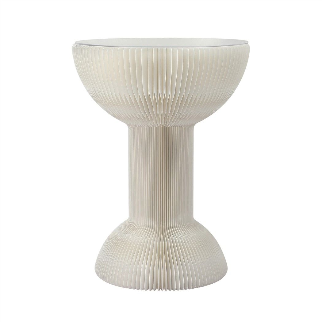 Artiss Paper End Table Honeycomb Coffee Table Foldable Round Bedside Side Table White 40x55cm-Furniture > Living Room > Coffee Tables-PEROZ Accessories