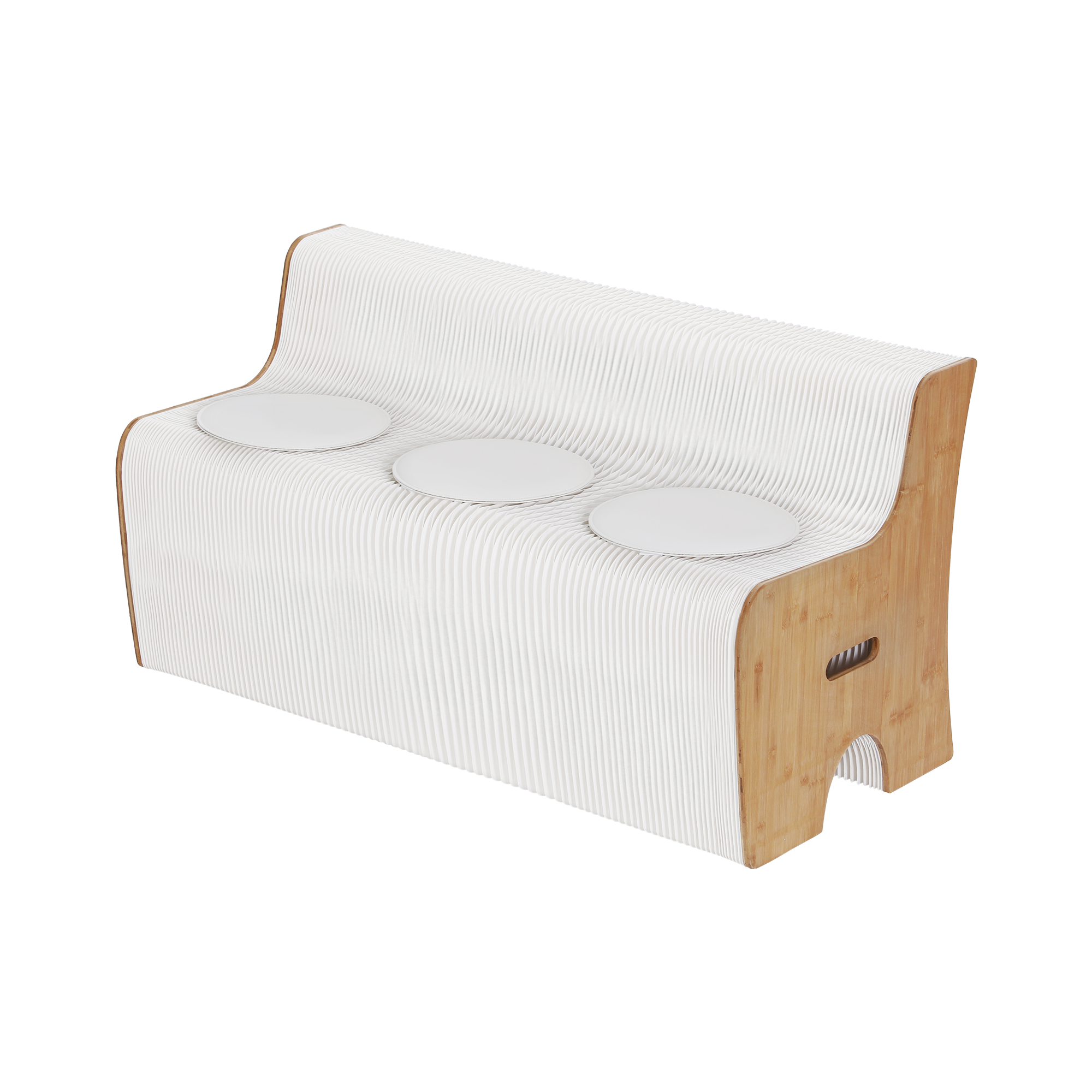 Artiss Folding Kraft Paper Sofa 3 Seater Accordion Bench with PU Leather Cushion Collapsible Couch 300kg Capacity 150x59x63cm-Furniture > Sofas > Sofas & Sofa Beds-PEROZ Accessories