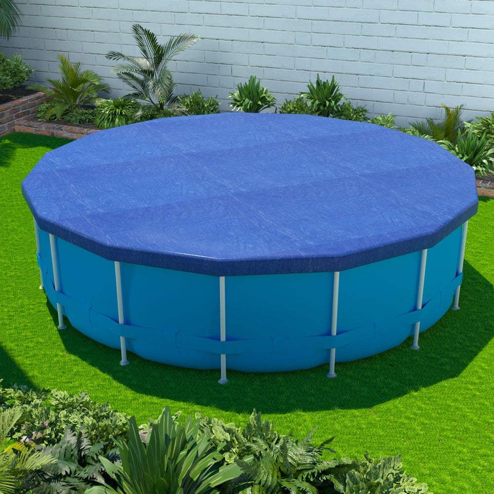 Aquabuddy Pool Cover Fit 3.66m Round Above-ground Swimming Pool Blanket Blue-Home & Garden > Pool & Accessories > Pool Covers & Accessories-PEROZ Accessories