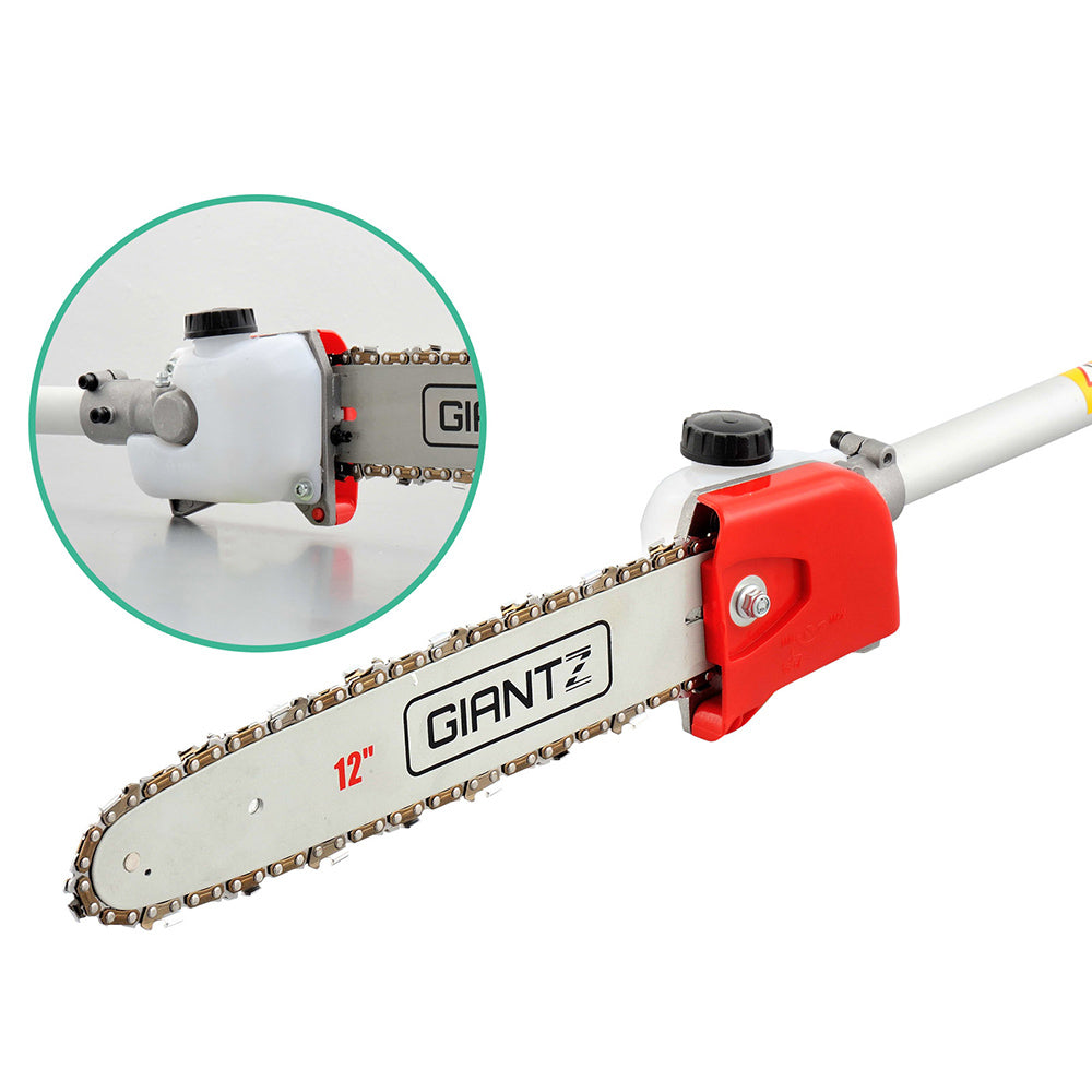 Giantz Pole Chainsaw 2 Stroke Petrol Tree Pruner Long Reach Saw 12 Inch Bar 9 In 1-Tools > Power Tools > Chainsaws-PEROZ Accessories