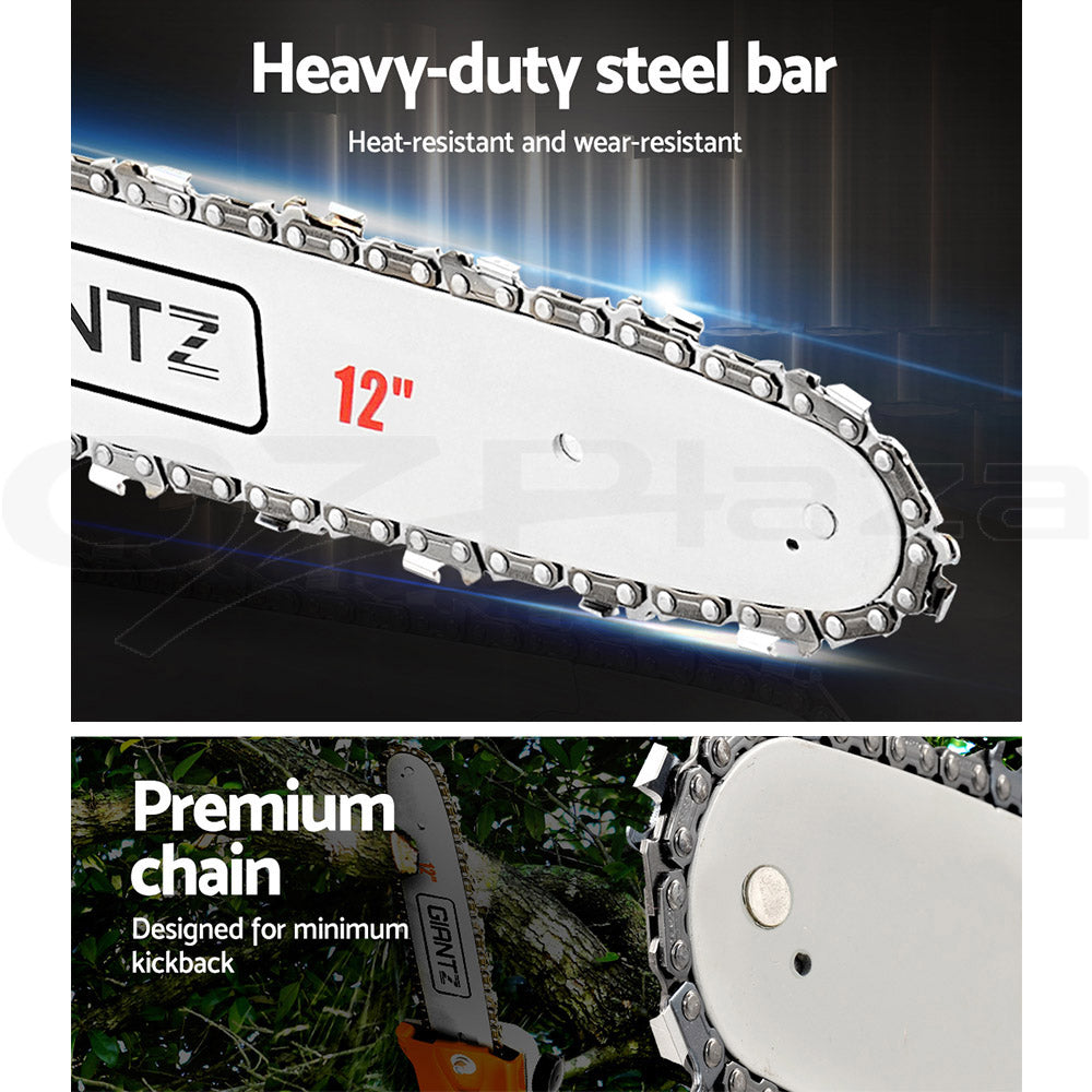 Giantz Pole 4 Stroke Chainsaw Petrol Tree Pruner Long Reach Saw 12 Inch Bar-Tools > Power Tools-PEROZ Accessories
