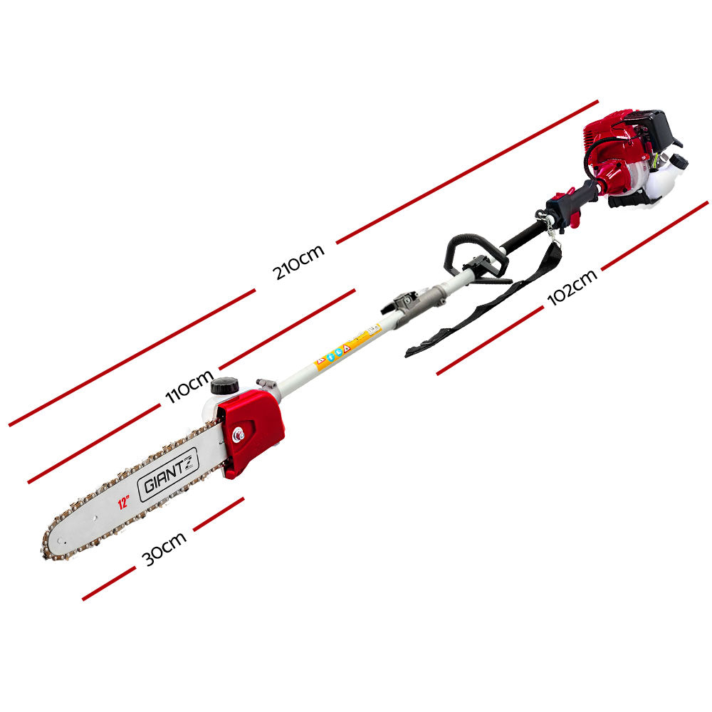 Giantz Pole Chainsaw Petrol 2 Stroke Tree Pruner Long Reach Saw 12 Inch Bar-Tools > Power Tools-PEROZ Accessories