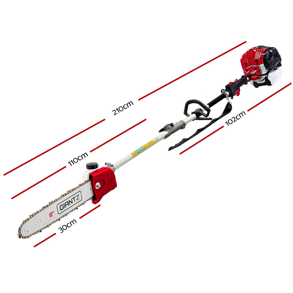 Giantz Pole Chainsaw Petrol 2 Stroke Tree Pruner Long Reach Saw 12 Inch Bar-Tools > Industrial Tools-PEROZ Accessories