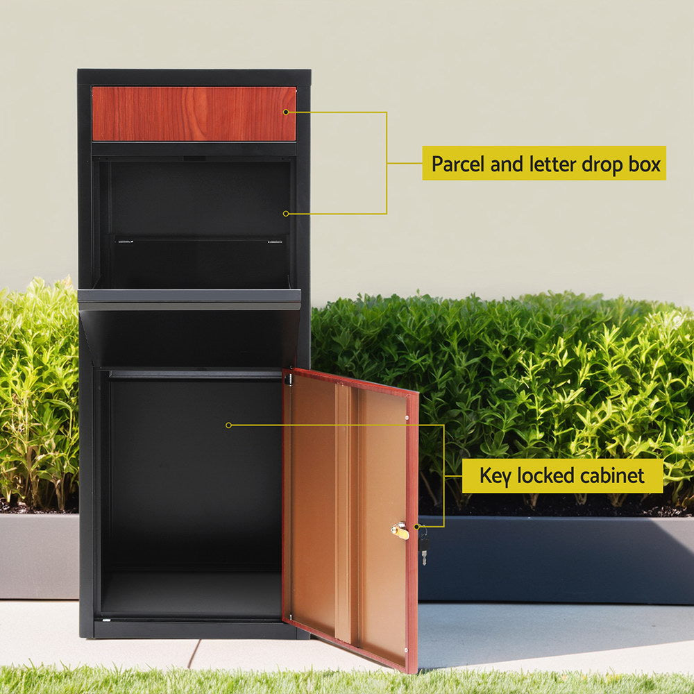 Gardeon Parcel Letterbox Drop Box Package Black-Home & Garden > Storage > Storage Cabinets & Lockers-PEROZ Accessories