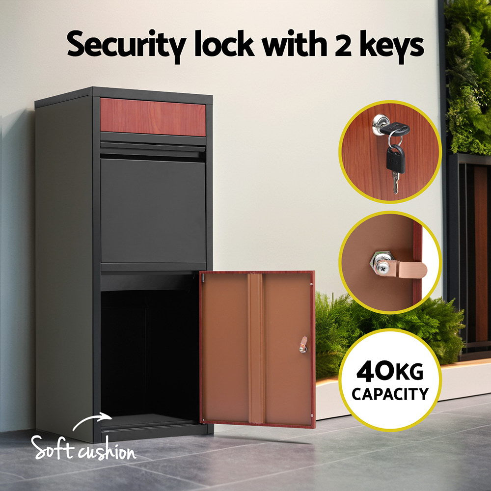 Gardeon Parcel Letterbox Drop Box Package Black-Home & Garden > Storage > Storage Cabinets & Lockers-PEROZ Accessories