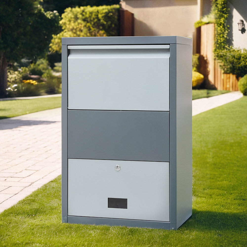 Gardeon Parcel Letterbox Drop Box Package Grey-Home & Garden > Storage > Storage Cabinets & Lockers-PEROZ Accessories