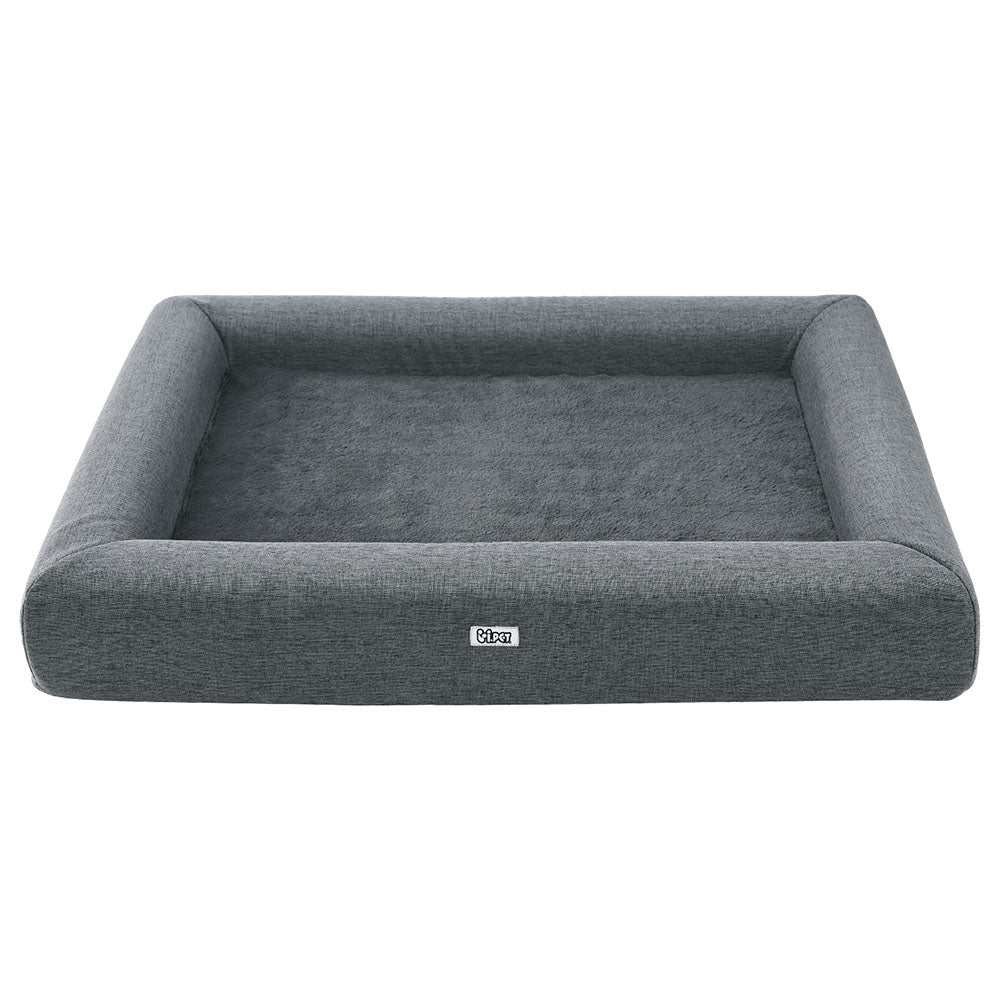 i.Pet Pet Bed Dog Cat Large Calming Soft Sofa Cushion Egg Crate Washable Grey-Pet Care > Dog Supplies > Dog Beds-PEROZ Accessories