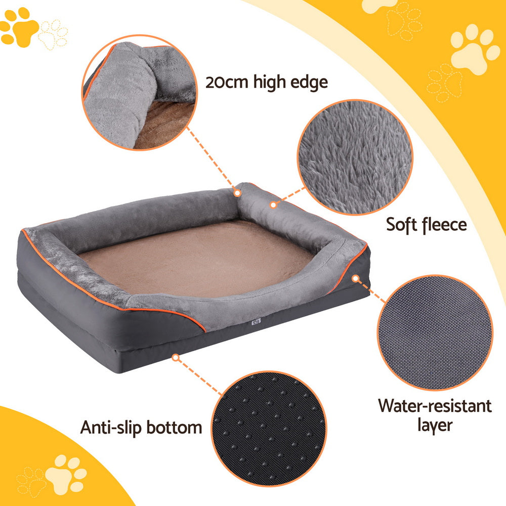 i.Pet Pet Bed Orthopedic Washable Dog Bed Plush Fleece Sofa Cushion Mat-Pet Care > Dog Supplies > Dog Beds-PEROZ Accessories