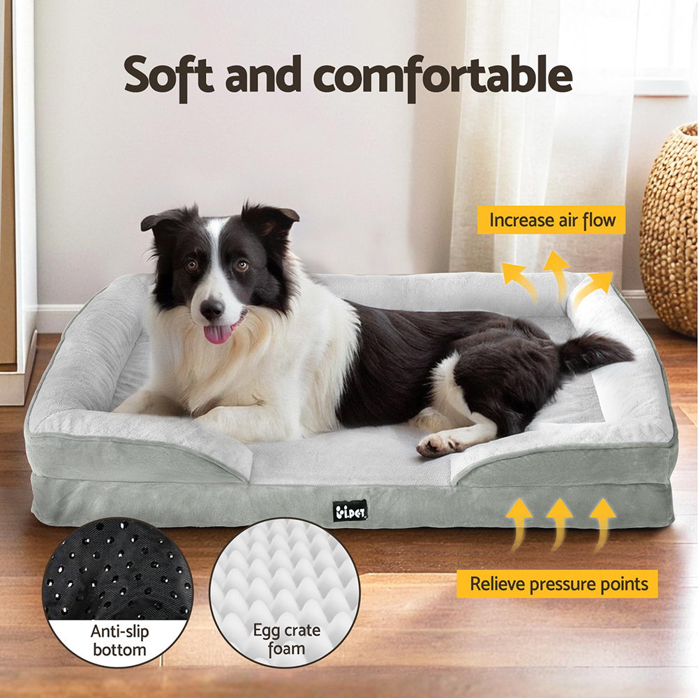 i.Pet Pet Bed Dog Calming Soft Cushion Egg Crate Large Sofa Removable Washable-Pet Care > Dog Supplies > Dog Beds-PEROZ Accessories