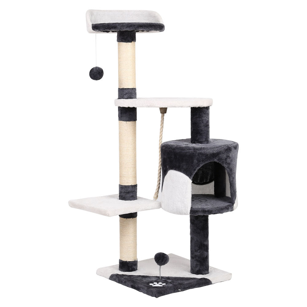 i.Pet Cat Tree 112cm Tower Scratching Post Scratcher Wood Condo House Furniture-Cat Trees-PEROZ Accessories