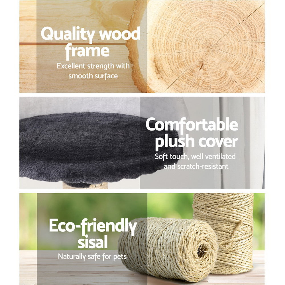 i.Pet Cat Tree 112cm Tower Scratching Post Scratcher Wood Condo House Furniture-Cat Trees-PEROZ Accessories