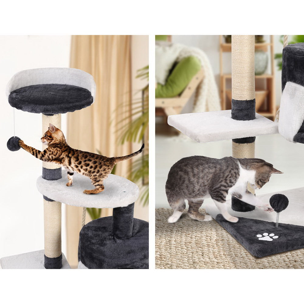 i.Pet Cat Tree 112cm Tower Scratching Post Scratcher Wood Condo House Furniture-Cat Trees-PEROZ Accessories