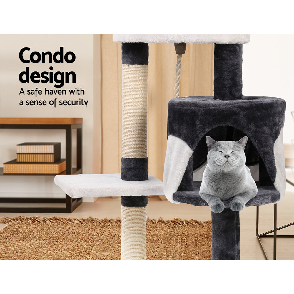 i.Pet Cat Tree 112cm Tower Scratching Post Scratcher Wood Condo House Furniture-Cat Trees-PEROZ Accessories