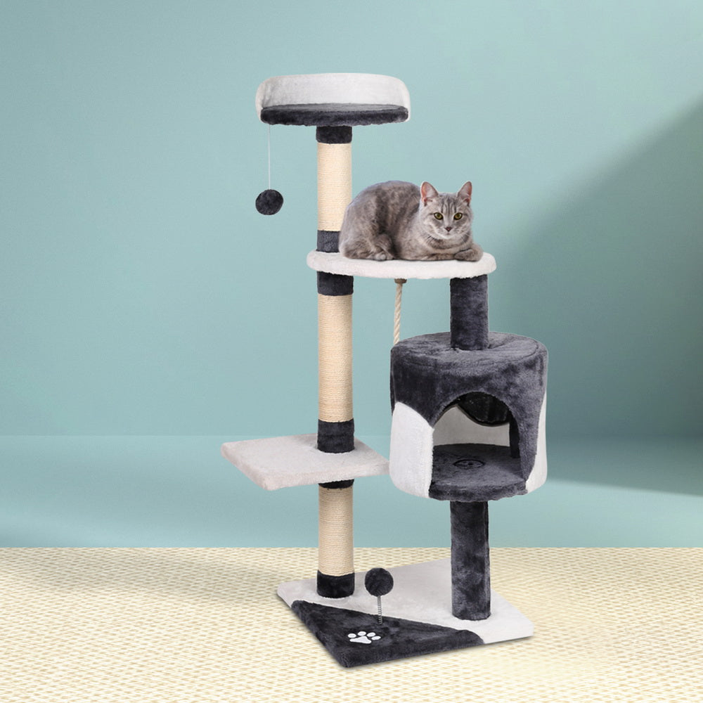 i.Pet Cat Tree 112cm Tower Scratching Post Scratcher Wood Condo House Furniture-Cat Trees-PEROZ Accessories