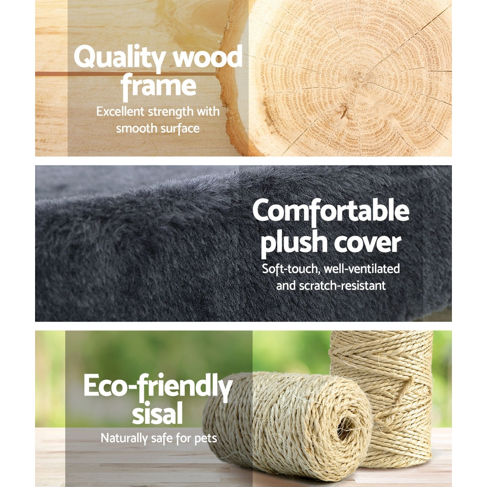 i.Pet Cat Tree 145cm Tower Scratching Post Scratcher Wood Condo House Large Bed-Cat Trees-PEROZ Accessories