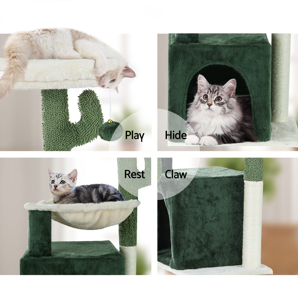 i.Pet Cat Tree 78cm Scratching Post Tower Scratcher Wood Condo House Bed Toys Green-Cat Trees-PEROZ Accessories