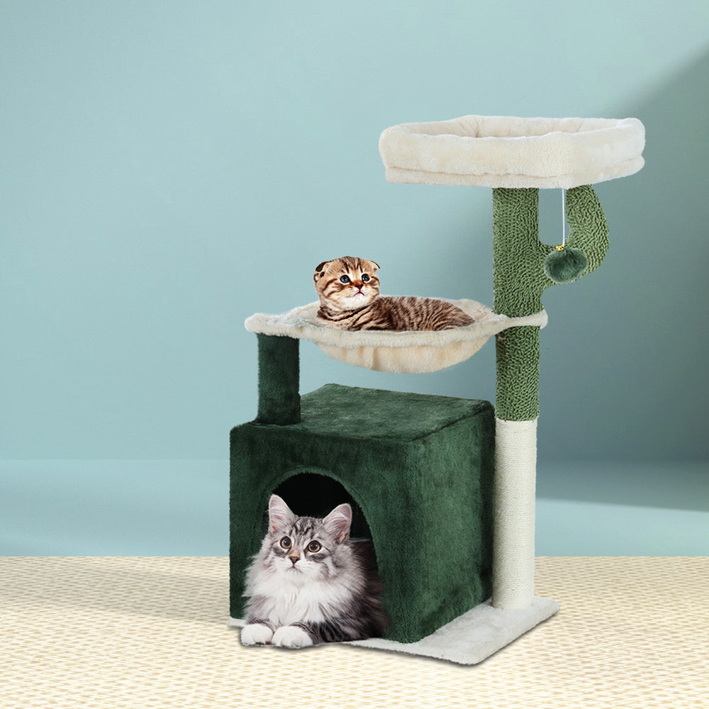 i.Pet Cat Tree 78cm Scratching Post Tower Scratcher Wood Condo House Bed Toys Green-Cat Trees-PEROZ Accessories