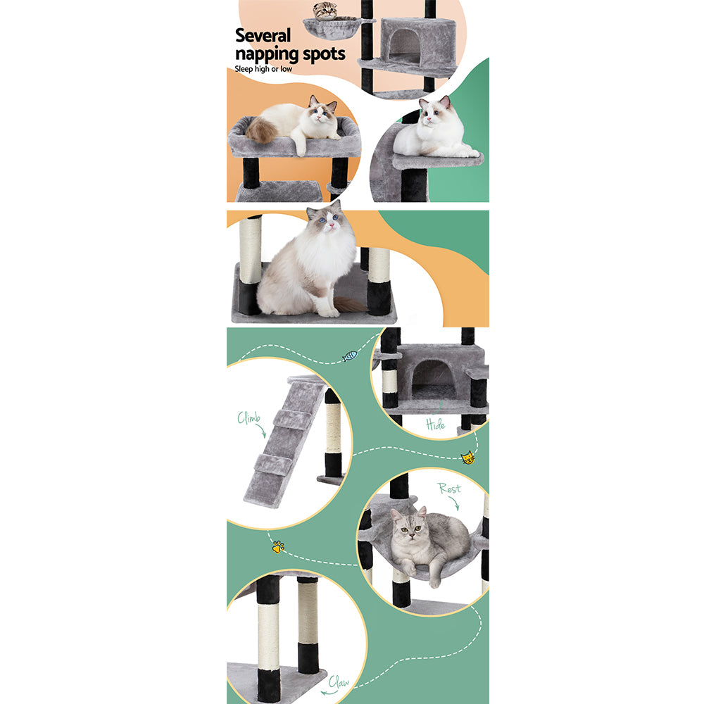 i.Pet Cat Tree 161cm Tower Scratching Post Scratcher Wood Condo House Play Bed-Cat Trees-PEROZ Accessories