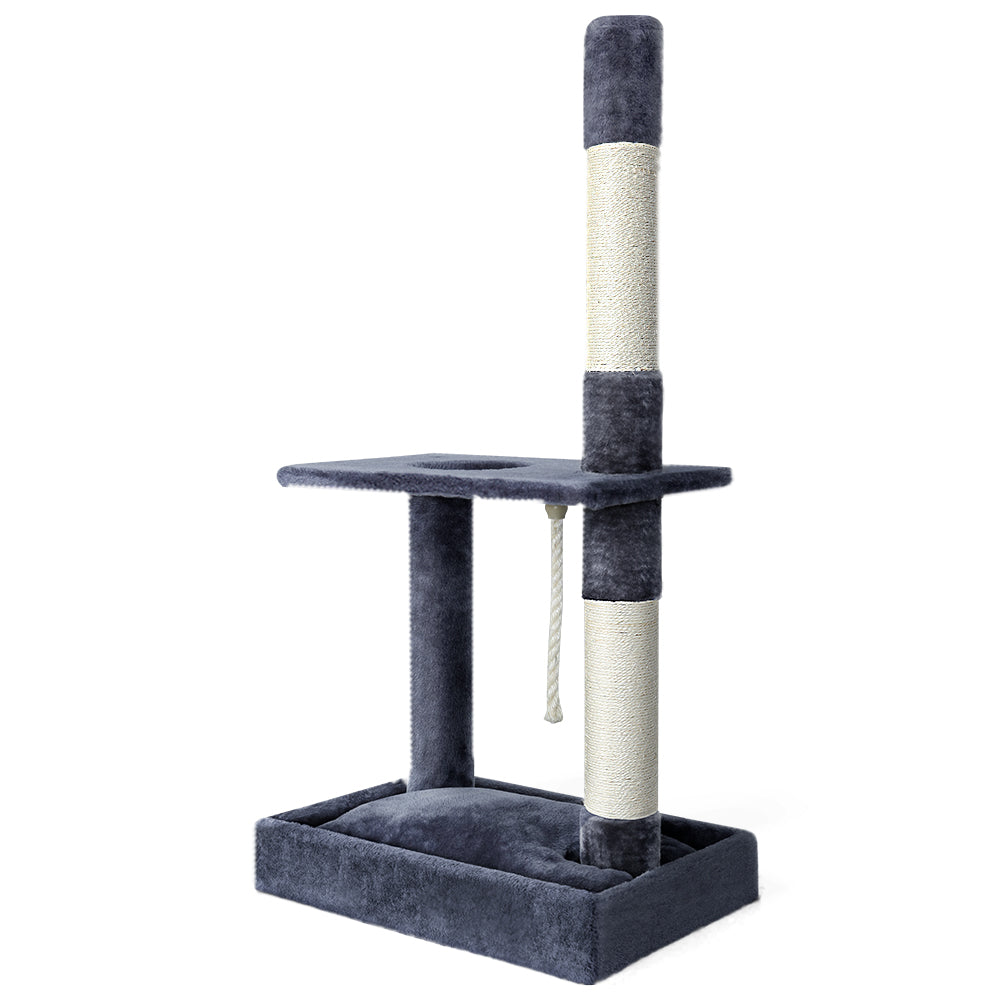 i.Pet Cat Tree 102cm Scratching Post Tower Scratcher Condo House Board Grey-Cat Trees-PEROZ Accessories