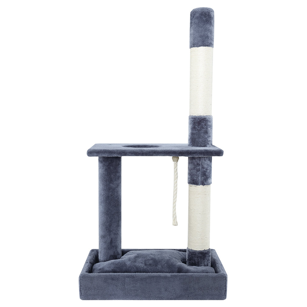 i.Pet Cat Tree 102cm Scratching Post Tower Scratcher Condo House Board Grey-Cat Trees-PEROZ Accessories